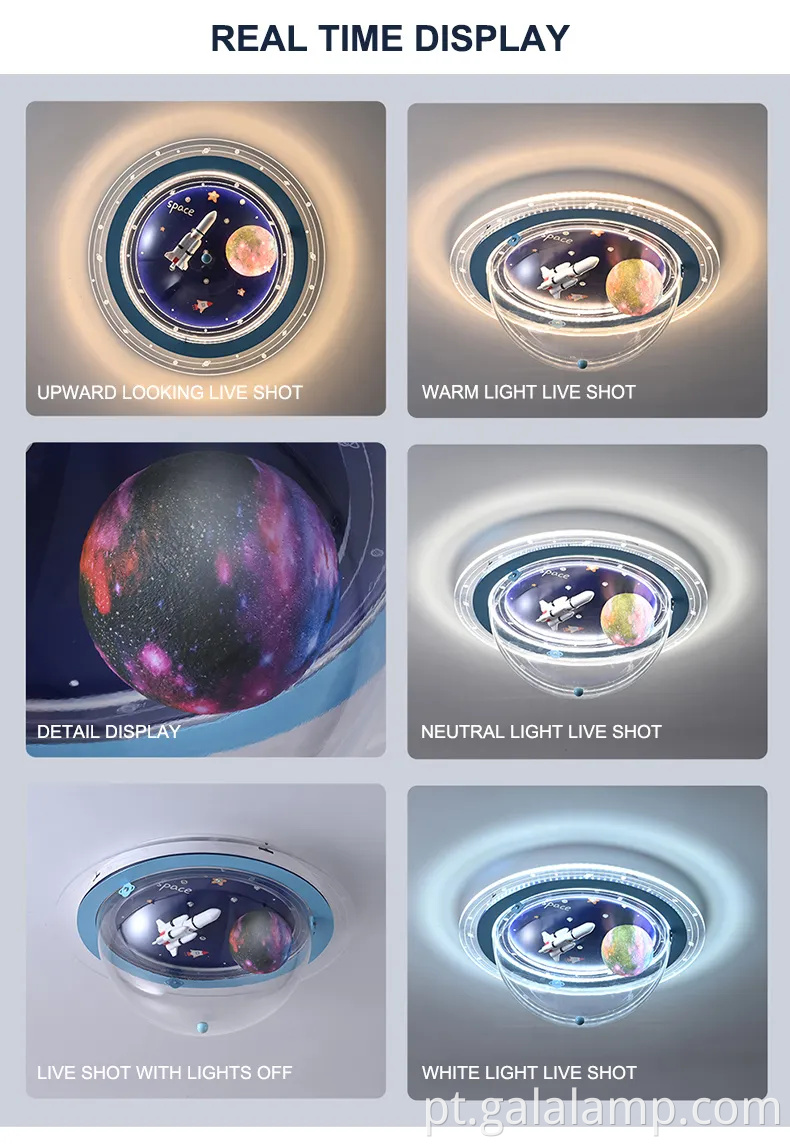 Luz de teto de foguete espacial exclusivo para meninos 'quartos